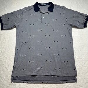 Vintage Ralph Lauren Polo Golf Shirt Flag Print Preppy Made in USA Mens Size XL‎